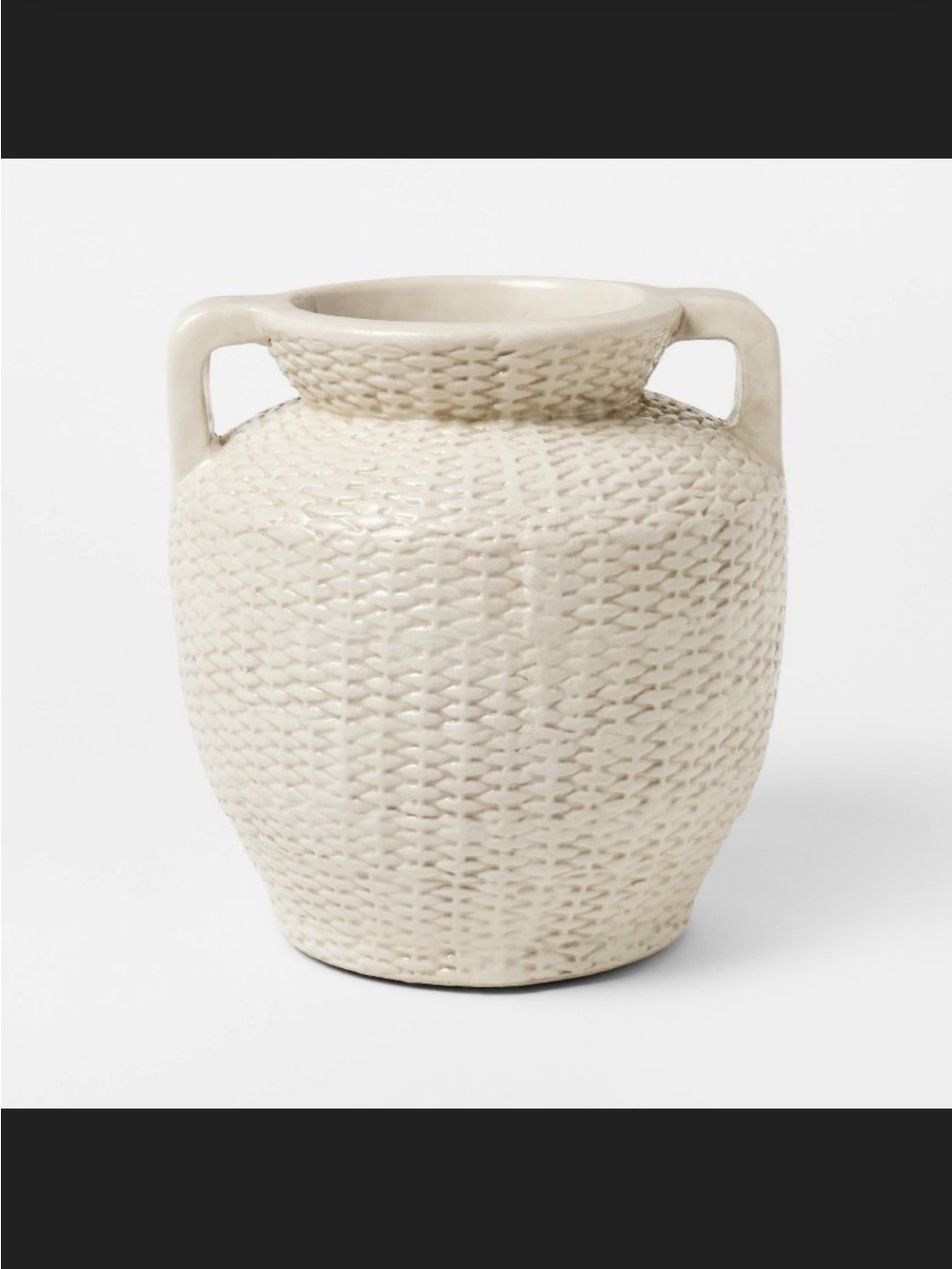 NWT, Large Woven Texture Ceramic Vase Cream - Threshold designed Studio McGee